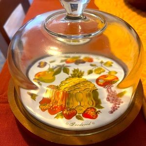 1970s round goodwood cheese and cracker/serving tray